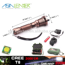 Aluminium T6 10W 2000 Lumen Super Bright Police LED Lampe de poche